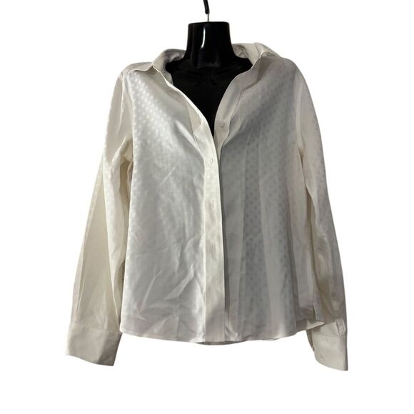 FoxCroft Tops - FoxCroft Women's Fitted White Button-Up Blouse Size 12 Workwear